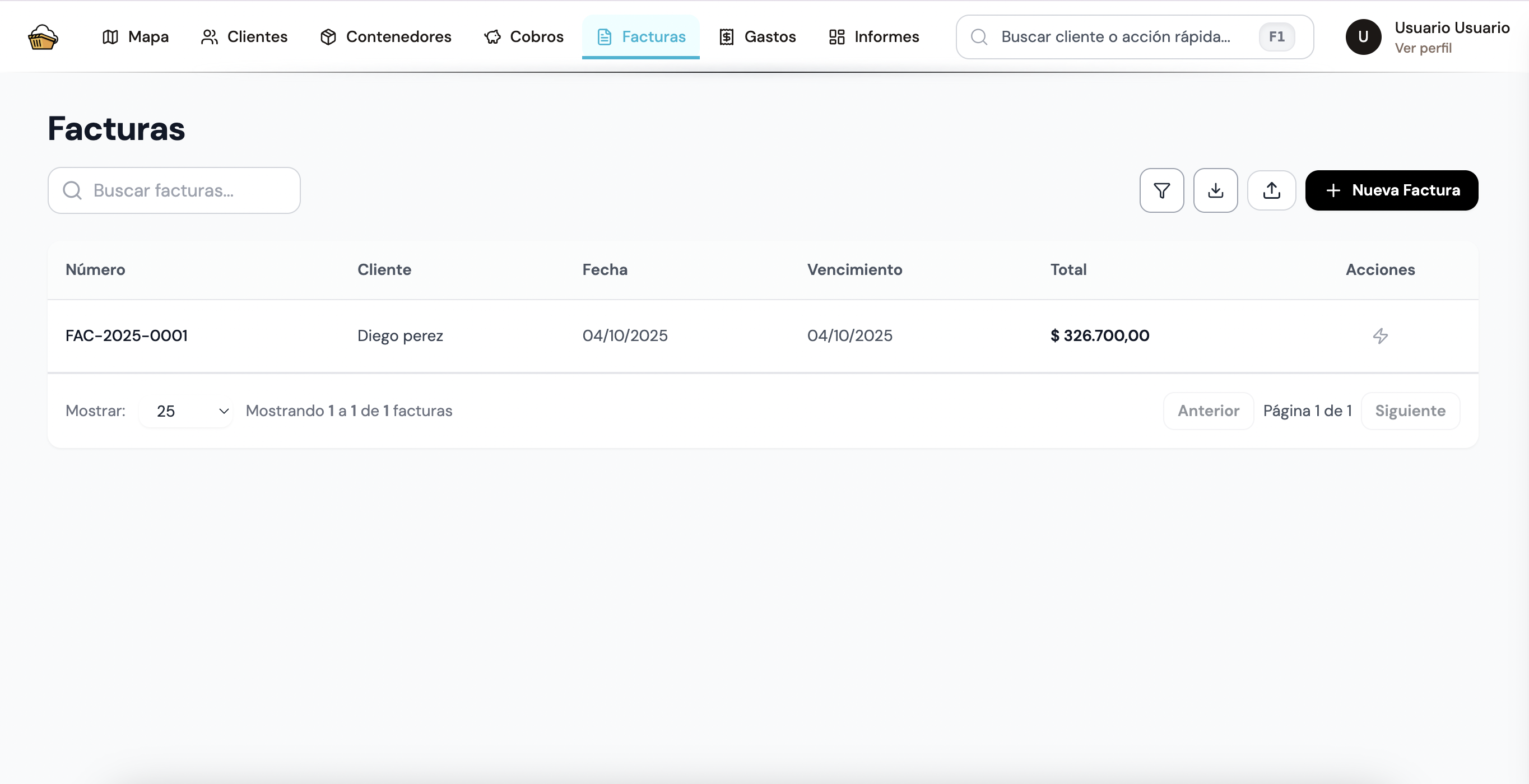 Facturación Contenube